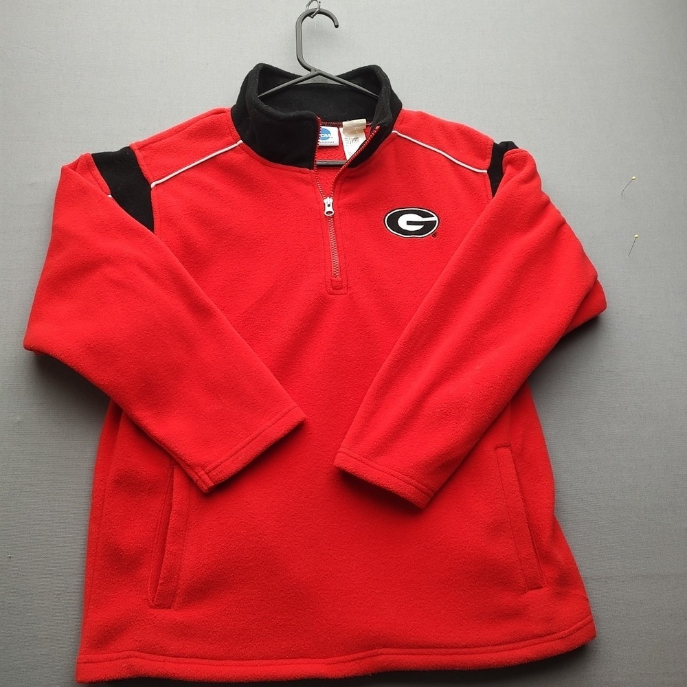 Georgia‎ Bulldog Boys Black Red 1/4 Zip PullOver XL (14/16)